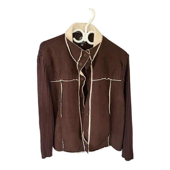 Carolyn Taylor Suede Sweater brown Jacket size : XL - Picture 3 of 8